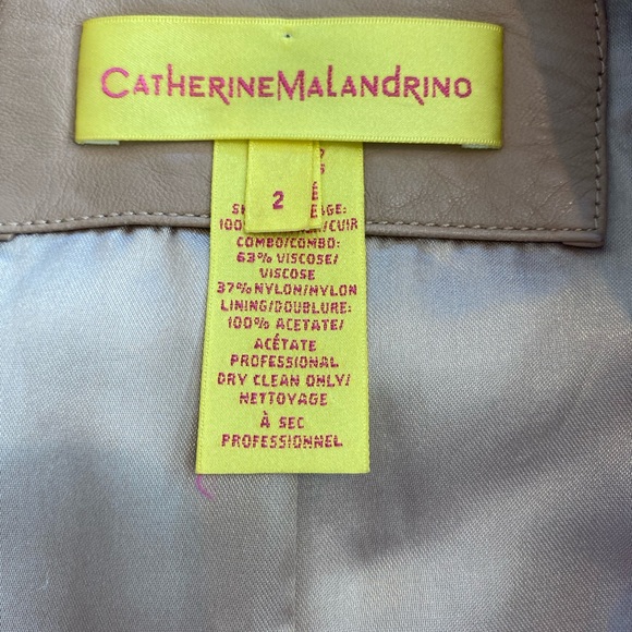 Catherine Malandrino Stunning Lamb Leather Bomber Jacket Coat Camel Tan - Picture 14 of 14